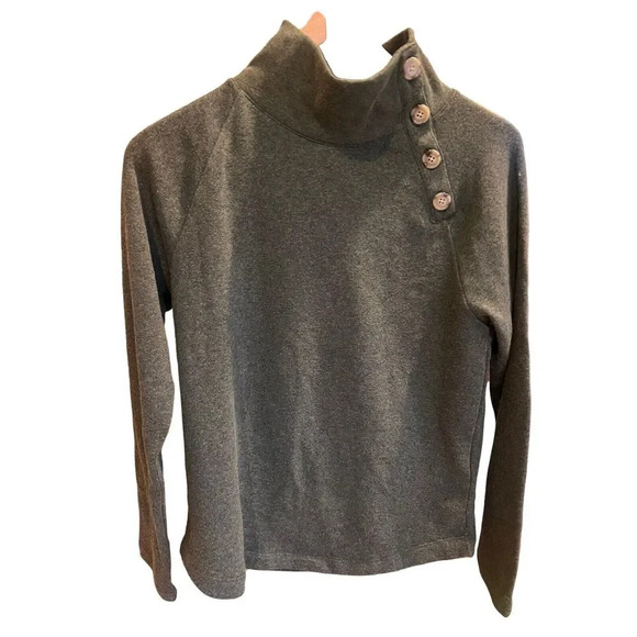 J. Crew Tops - J. Crew Womens Wide Button Collar Tunic Sweatshirt XS Green Fleece Cozy NWT